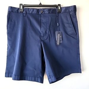 Daniel Hechter Shorts Mens 38 Navy BLUE Chino Flat Front Lyocell Shorts 9" Men